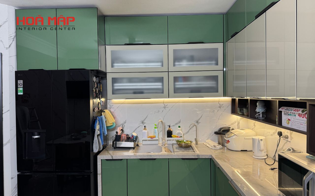 tu bep inox canh acrylic  ?? buoc tien dot pha trong thiet ke noi that